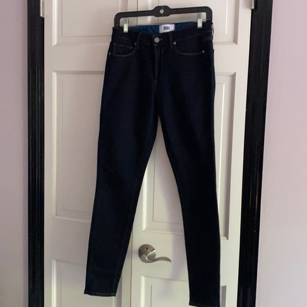 PAIGE dark blue jeans. Hoxton ultra skinny.